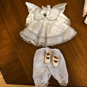 Vintage 16” Porcelain Doll Angel Outfit – Wings, Dress, Pantaloons & Shoes